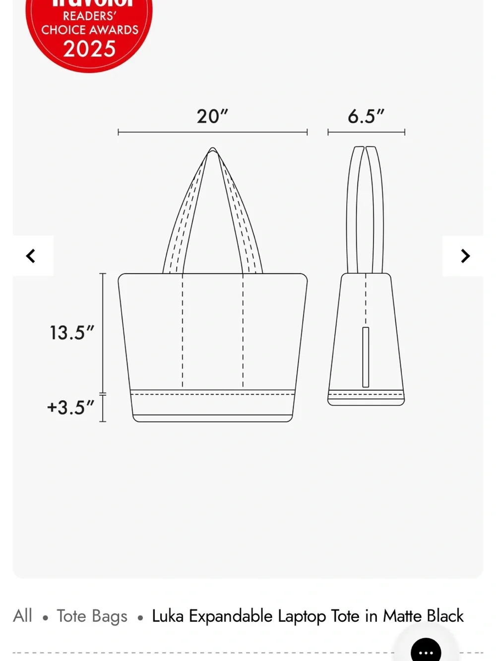 Calpak Luka Expandable Laptop Tote in Matte Black